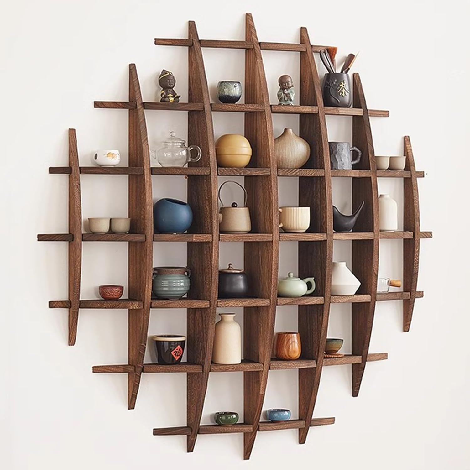 Commercial Kitchen Walls - Solid Wood Chinese Tea Cup Holder