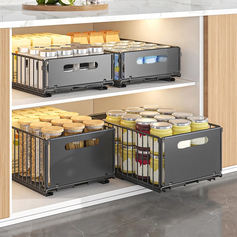 Commercial Kitchen Swing Door - 1pcs Kitchen Storage Rack with Slide