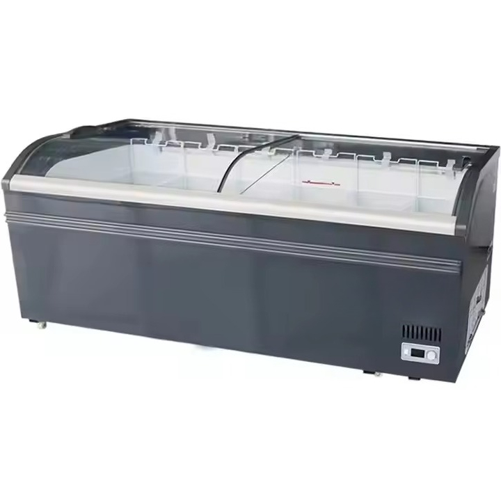 Commercial Chest Freezer - Commercial curved top glass sliding door