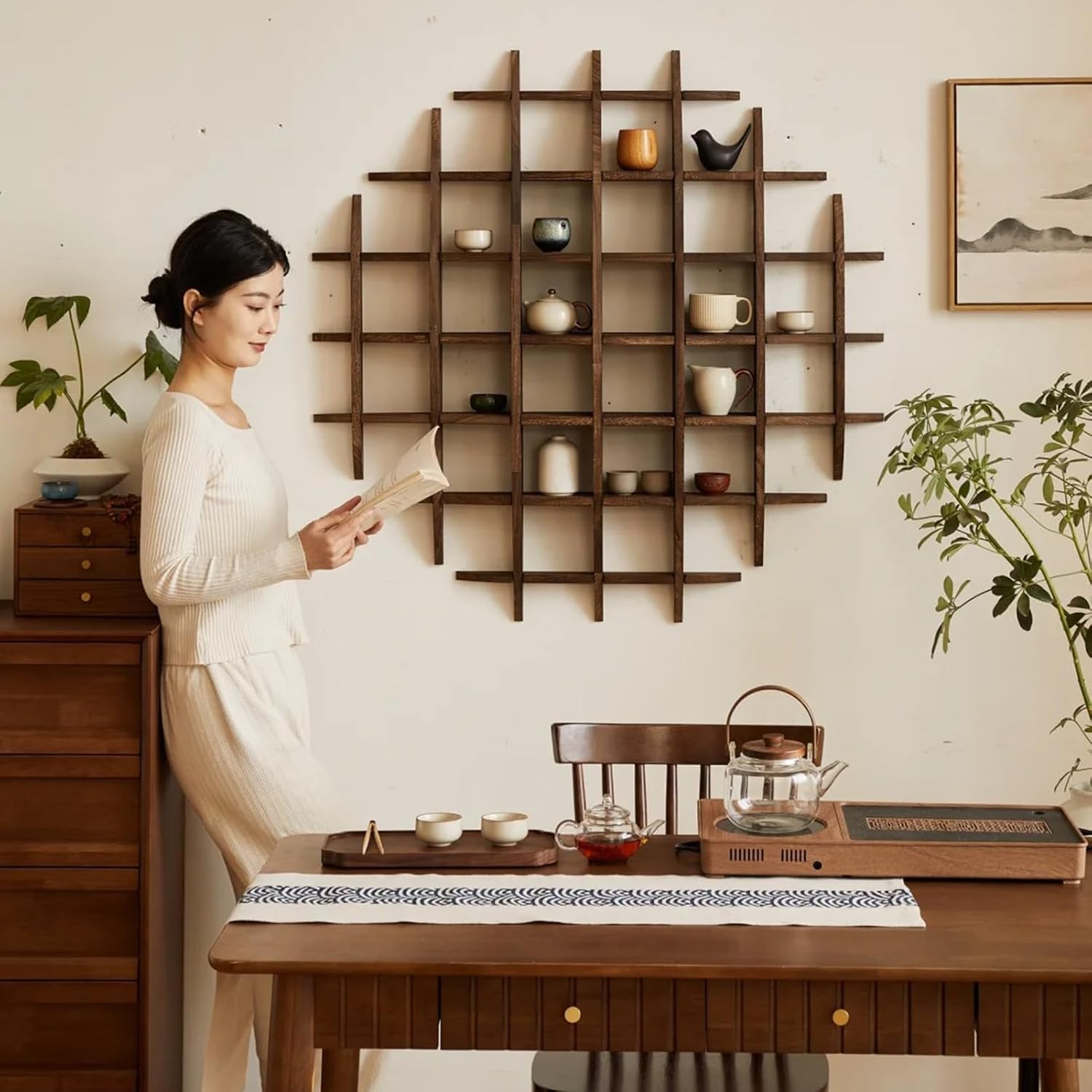 Solid Wood Chinese Tea Cup Hol - Commercial Kitchen Walls 评论和价格