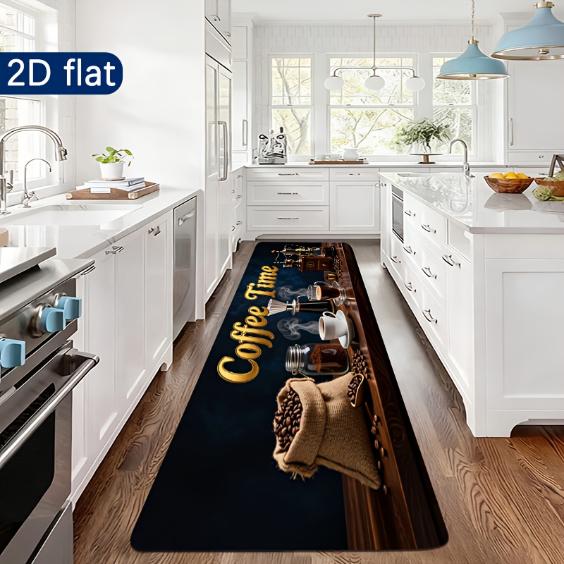 Coffee Time Kitchen Runner Mat - Commercial Kitchen Mats Anti Fatigue 评论和价格