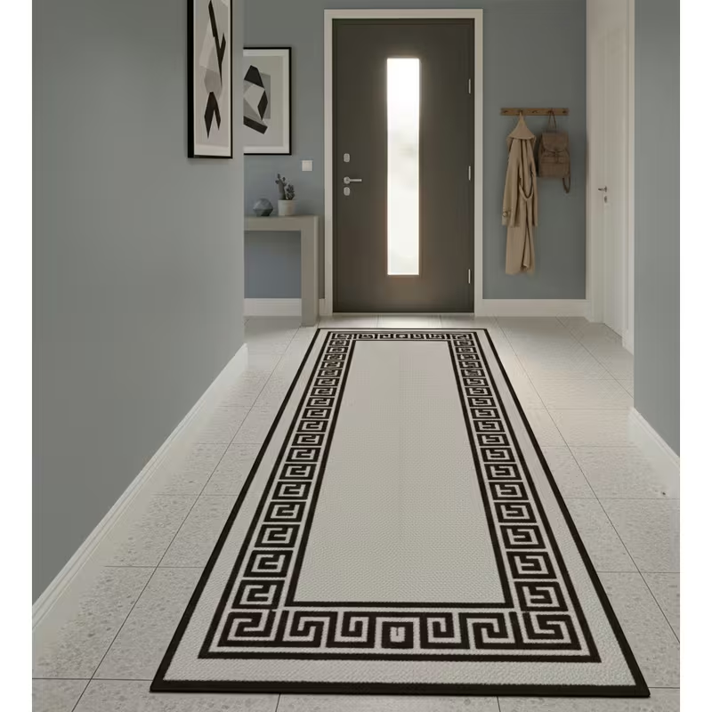 Black White Greek Key Border R - Commercial Kitchen Mats Anti Fatigue 评论和价格