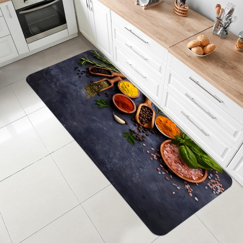 Kitchen Spice Herb Print Runne - Commercial Kitchen Mats Anti Fatigue 评论和价格