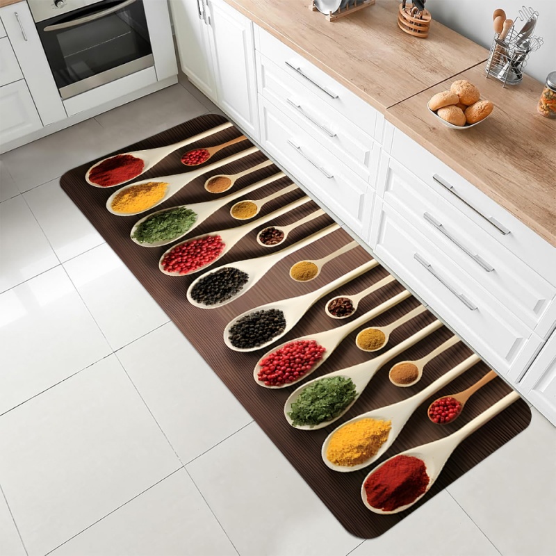 Kitchen Spice Herb Print Runne - Commercial Kitchen Mats Anti Fatigue 评论和价格