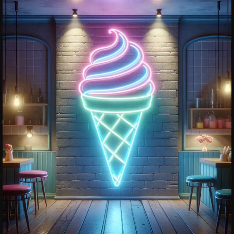 Ice Cream LED Neon Light | Wal - Commercial Kitchen Walls 评论和价格