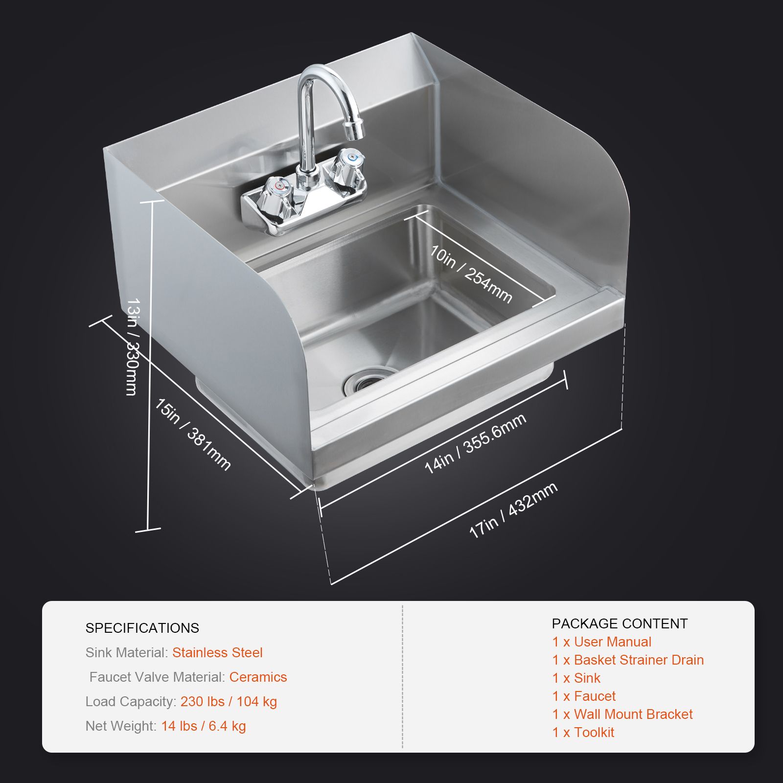 Commercial Hand Sink with Fauc - Commercial Kitchen Walls 评论和价格